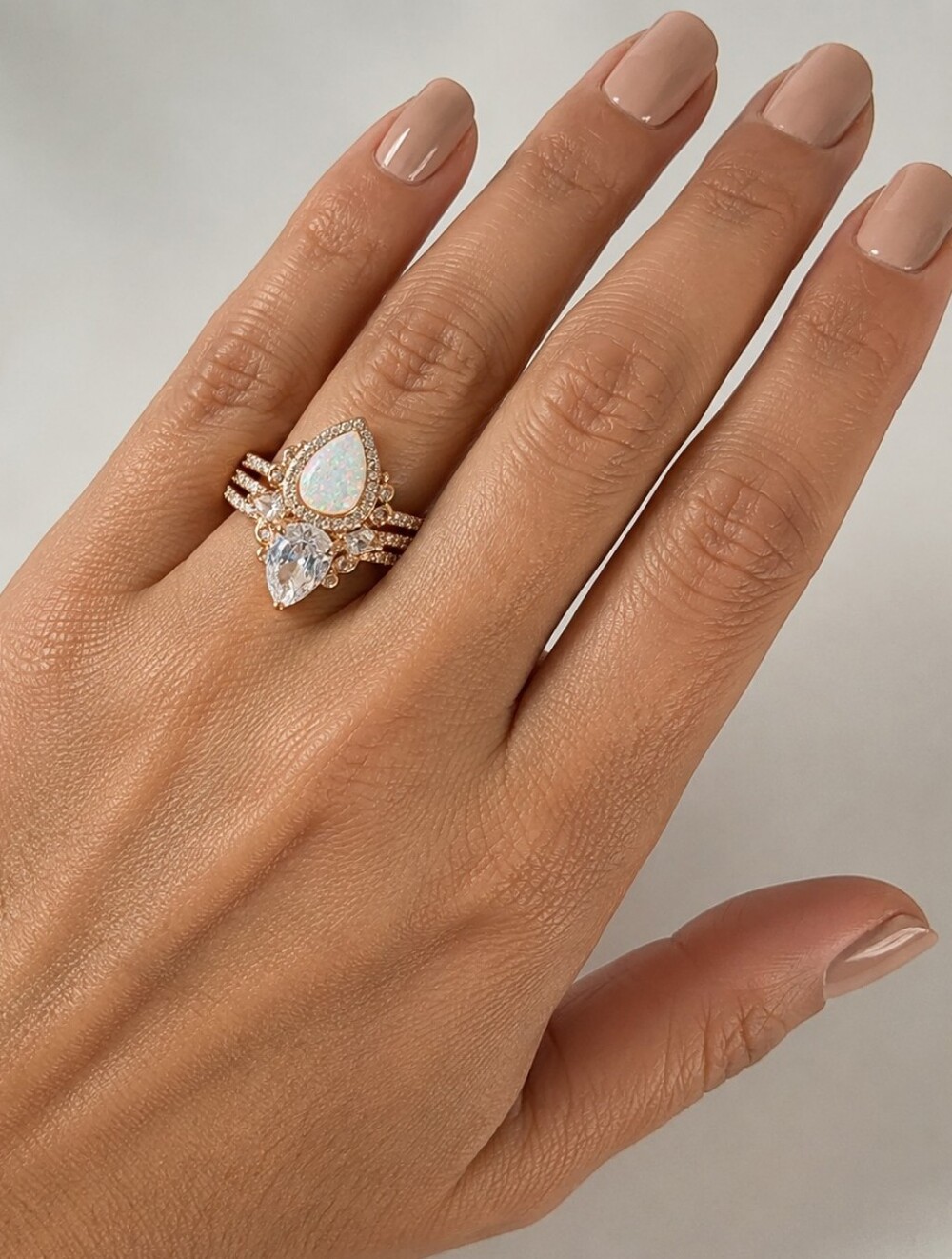 Bomb Party October 2025 "Vow Made Visible" Opal Ring RG86996 Rose Gold Tone Size
